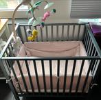 Parc bébé gris anthracite sur roulettes 75x95 cm complet, Ophalen, Zo goed als nieuw, Wieltjes