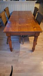 Tafel met 6 stoelen, Huis en Inrichting, Ophalen, Gebruikt, 50 tot 100 cm, Vijf personen of meer