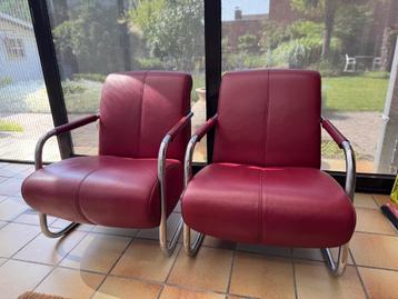 Rood Lederen Relaxzetels beschikbaar voor biedingen