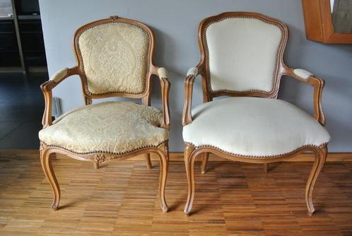 Set van 2 brocante zeteltjes / stoeltjes, Antiek en Kunst, Antiek | Meubels | Stoelen en Sofa's, Ophalen