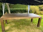 Vol eik tafel en salontafel + 8 rietenstoelen, Huis en Inrichting, Tafels | Eettafels, Ophalen, Gebruikt