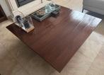 Grote massieve houten salontafel – strak en tijdloos, Ophalen, Vierkant, Zo goed als nieuw, Minder dan 50 cm
