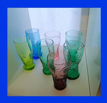 Série de 8 verres Coca Cola de collection vintage, Enlèvement ou Envoi, Comme neuf, Autres types