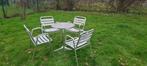 Terras set aluminium vintage look tafels en stoelen, Tuin en Terras, Ophalen, Nieuw, Aluminium, Stapelbaar