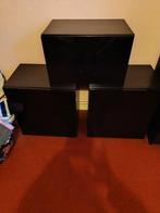 2 meuble a porte et un autre meuble a tiroirs noir laqué, Enlèvement, Comme neuf, Avec tablette(s)