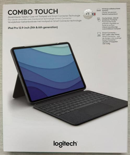 Logitech Combo Touch iPad Pro 12,9"  5è et 6è géné NEUF, Computers en Software, Apple iPads, Nieuw, Apple iPad Pro, 9 inch, Grijs