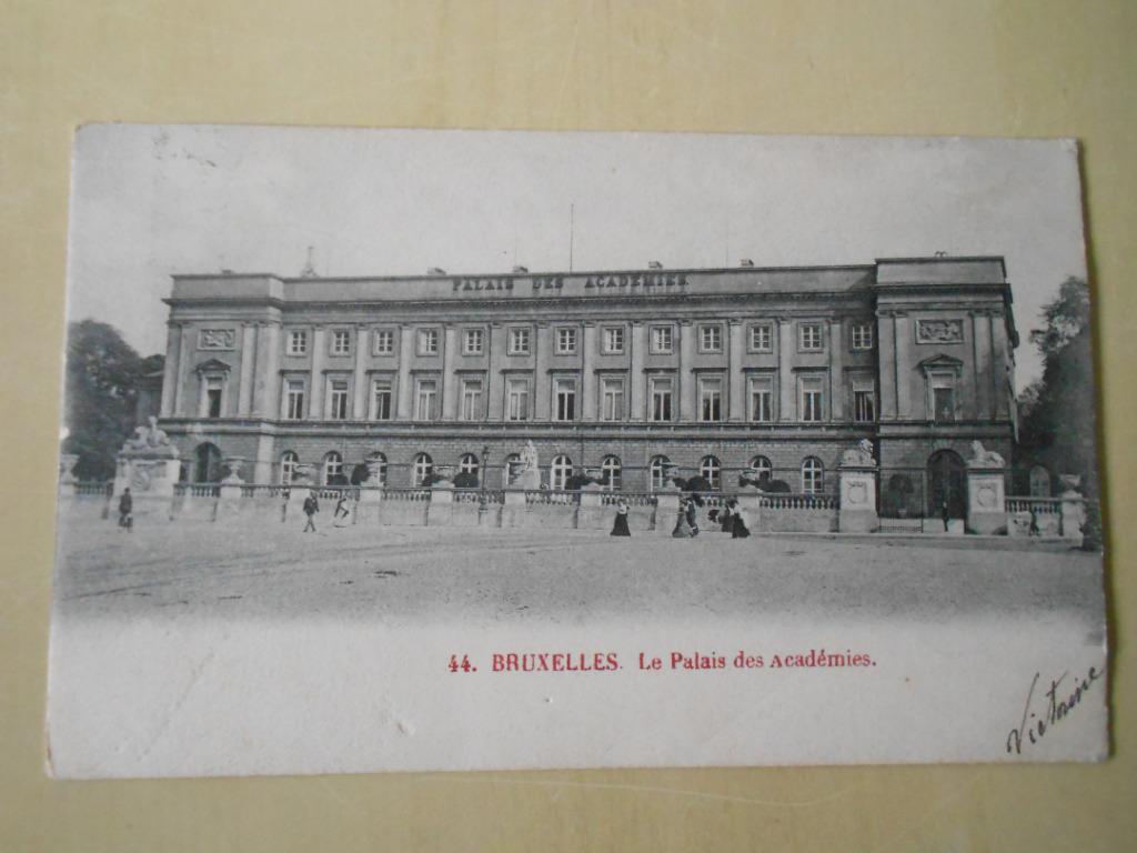 2 cartes postales Palais des Académies, Bruxelles, Enlèvement ou Envoi, Avant 1920, Affranchie, Bruxelles (Capitale)