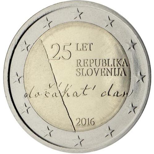 2 euros Slovénie 2016 - 25 ans d'indépendance (UNC), Timbres & Monnaies, Monnaies | Europe | Monnaies euro, Monnaie en vrac, 2 euros