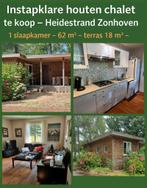 Instapklare houten chalet te koop – Heidestrand Zonhoven, Vakantie, Vakantiehuizen | België, Internet, 1 slaapkamer