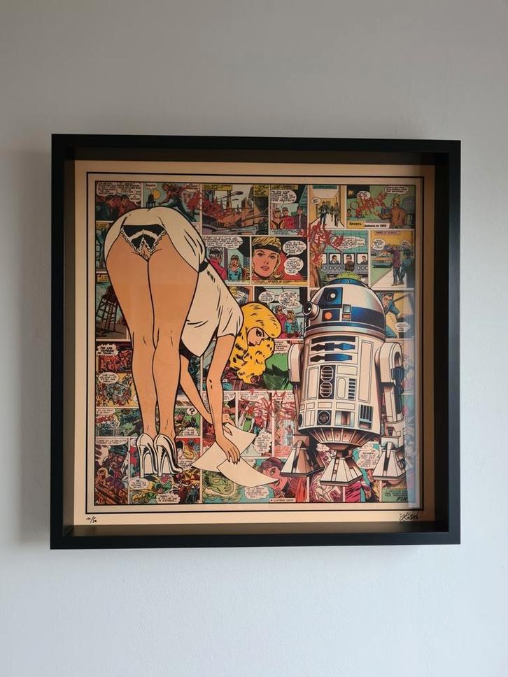 Popart, kunst, wanddecoratie, Kobalt, Antiek en Kunst, Kunst | Schilderijen | Modern, Ophalen of Verzenden