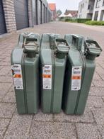 10 liter stalen brandstof jerrycan groen 3 stuks, Ophalen, Zo goed als nieuw