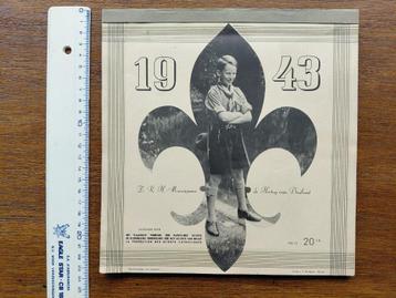 calendrier scouts 1943 prince Baudouin, soldat de la famille, Enlèvement ou Envoi, Comme neuf, Carte, Photo ou Gravure