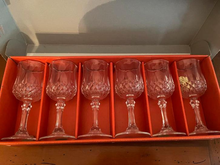 Ensemble de 6 verres en cristal Longchamp, Collections, Verres & Petits Verres, Comme neuf, Enlèvement