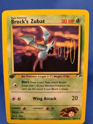 Brock's Zubat 24/132 - Gym Heroes (1st edition) beschikbaar voor biedingen