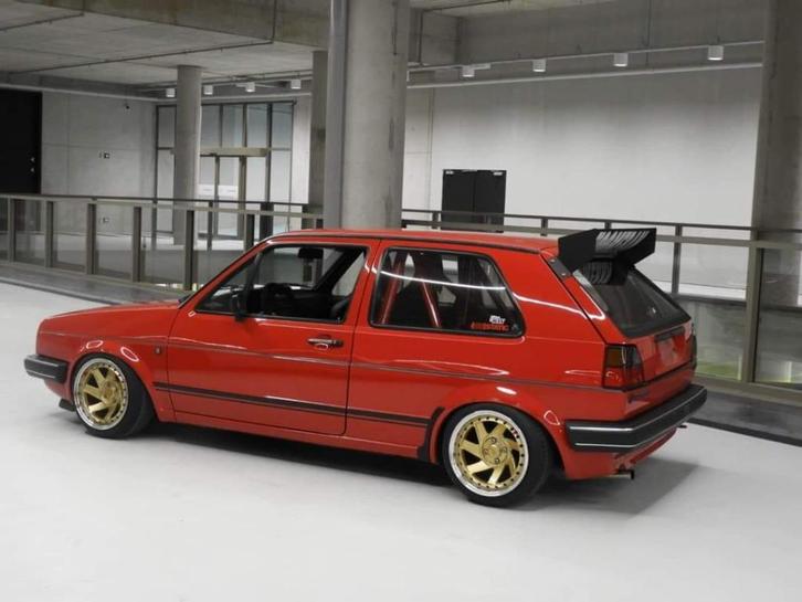 Golf mk2, Auto's, Oldtimers, Particulier, Volkswagen, Benzine, 3 deurs, Handgeschakeld, Rood, Grijs, Stof, Voorwielaandrijving