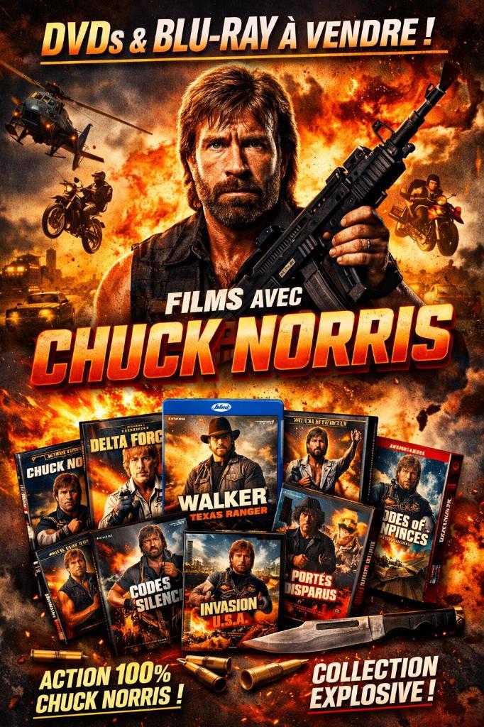 CHUCK NORRIS - Films en VRAC 🎥 dvd ▬ blu-ray, Cd's en Dvd's, Dvd's | Actie, Ophalen of Verzenden