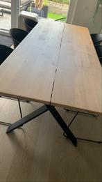 Massief eiken eettafel, Huis en Inrichting, Tafels | Eettafels, Ophalen, Landelijk, modern , boomstamtafel, smoaked oak, Eikenhout