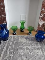 Lot de 6 vases de couleur en semi cristal, Enlèvement