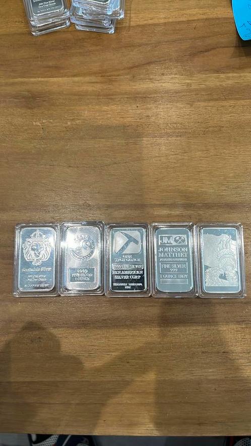 16 lingotins argent de 1 oz, Postzegels en Munten, Edelmetalen en Baren, Zilver, Ophalen