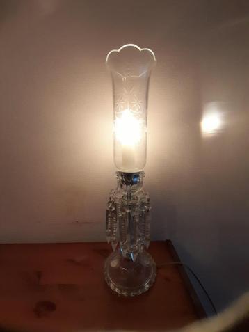 Lamp (voor op kast) - klassiek - kralen, Huis en Inrichting, Lampen | Tafellampen, Ophalen, Glas, Klassiek