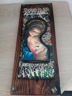 Vintage houten wanddecoratie moeder en kind, Enlèvement ou Envoi