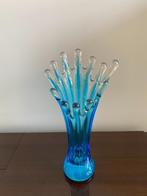 Decoratieve glazen vaas, Ophalen, Blauw, Minder dan 50 cm, Glas