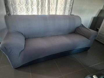 Salon cuir 3 + 2 (bleu foncé) + housses beschikbaar voor biedingen