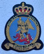 Patch, Licht Vliegwezen GROOT 16SQN Wing Heli (Gouddraad), Verzamelen, Ophalen of Verzenden, Luchtmacht, Embleem of Badge