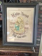 Antieke lijst met wassen heilige Sint Jozef, Huis en Inrichting, Ophalen of Verzenden, Zo goed als nieuw