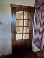 Twee eiken deuren met getint glas, Porte intérieure, Enlèvement, Verre, 200 à 215 cm