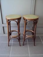 Barkrukken Thonet 2 stuks, Huis en Inrichting, Barkrukken, Ophalen, Met voetsteun, 60 tot 90 cm, Hout