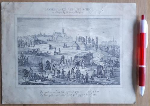 Oude Gravure Forges bij Chimay par Broeder Lucas, Antiek en Kunst, Kunst | Etsen en Gravures, Verzenden
