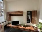 Bruin houten tv meubel + wandkasten (of afzonderlijk), Zo goed als nieuw, Overige houtsoorten, Ophalen