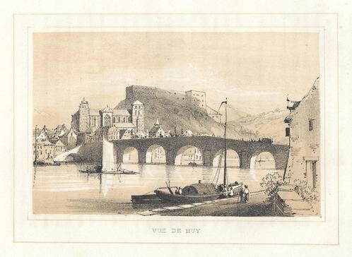 1844 - vue de Huy, Antiek en Kunst, Kunst | Etsen en Gravures, Verzenden