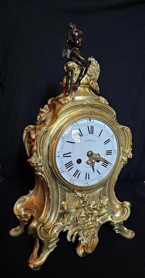 bronzen franse pendule AD mougin FRANKEN Amsterdam, Antiek en Kunst, Antiek | Klokken, Ophalen