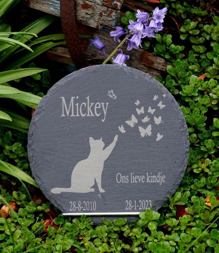 Unieke Ronde Gedenksteen voor Je Kat – Eervol Herinneren, Dieren en Toebehoren, Katten-accessoires, Nieuw, Ophalen of Verzenden