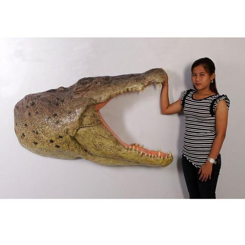 Krokodil voor aan de muur 128 cm - krokodillen decoratie, Verzamelen, Dierenverzamelingen, Nieuw, Ophalen