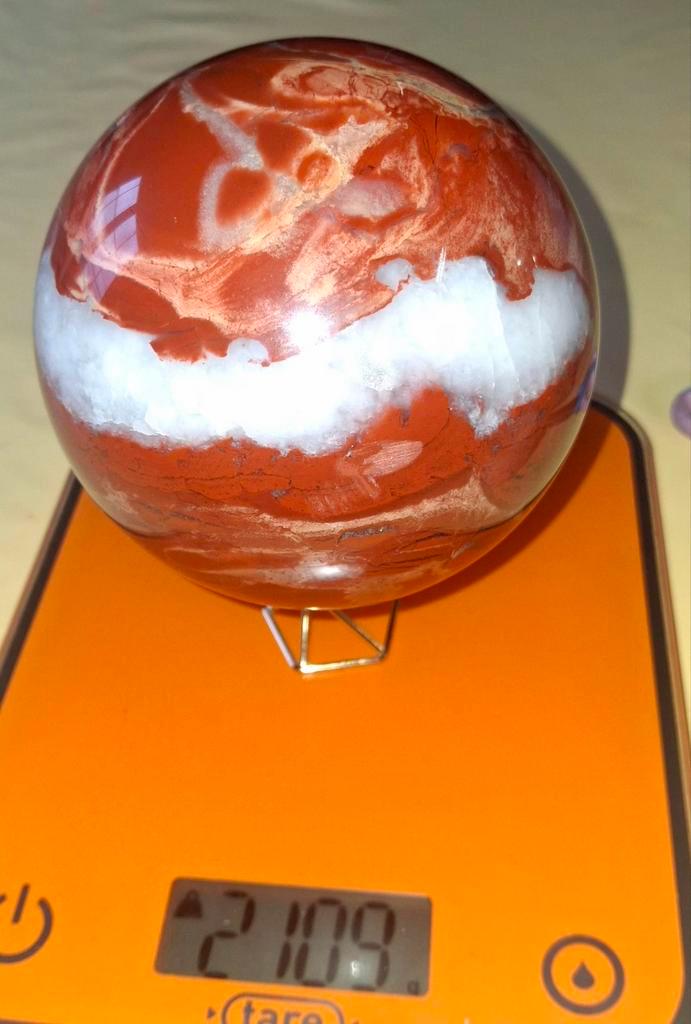 Prachtig rode jaspis bol, Collections, Minéraux & Fossiles, Enlèvement ou Envoi