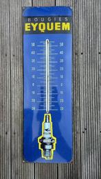 Emaille reclamebord thermometer Bougies Eyquem, Verzamelen, Ophalen of Verzenden, Zo goed als nieuw, Reclamebord