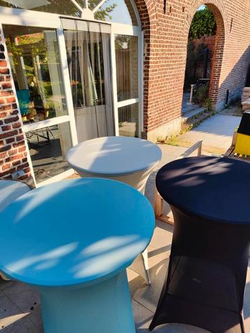 Statafels/partytafels met stretchrok te huur beschikbaar voor biedingen