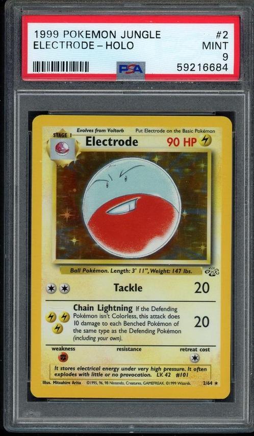 Électrode Holo PSA 9 - 2/64 - Jungle 1999, Hobby & Loisirs créatifs, Jeux de cartes à collectionner | Pokémon, Comme neuf, Cartes en vrac