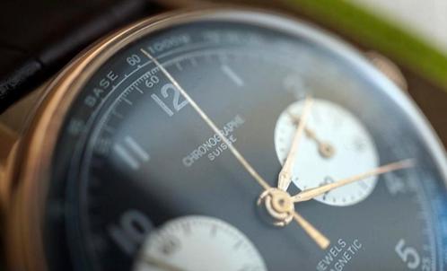 Vintage Zwitserse chronograaf, Handtassen en Accessoires, Horloges | Antiek, Goud, Ophalen