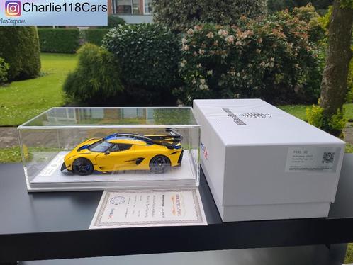FrontiArt 1/18 Koenigsegg Jesko – Swedish Flag Yellow, Hobby en Vrije tijd, Modelauto's | 1:18, Nieuw, Ophalen of Verzenden