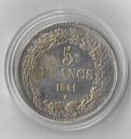 5 francs 1841 Belgique (REPLICA), Postzegels en Munten, Munten | België, Verzenden, Losse munt