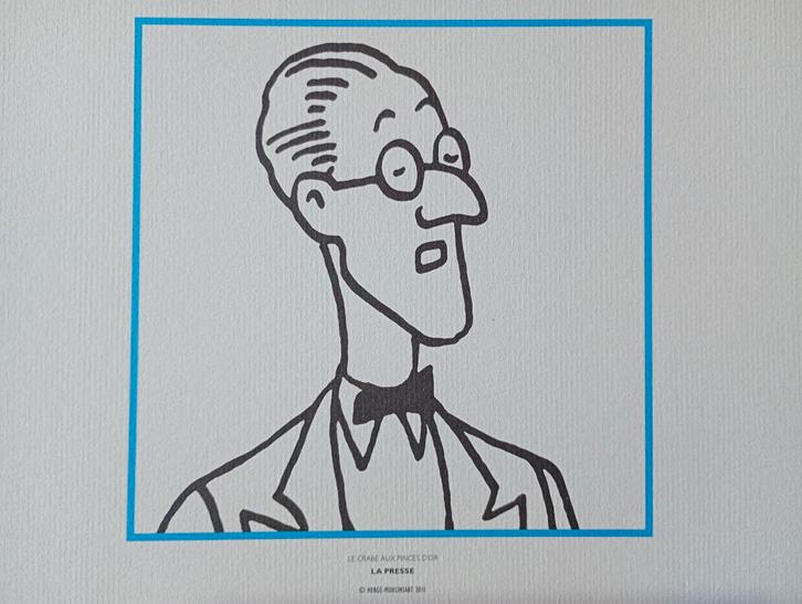 kuifje lithografie journalist, Antiek en Kunst, Kunst | Litho's en Zeefdrukken, Ophalen of Verzenden