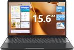 SGIN Laptop 15,6 inch, 8 GB RAM 256 GB SSD Notebook, Celeron, Intel Celeron, Nieuw, 15 inch, Qwerty