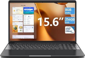 SGIN Laptop 15,6 inch, 8 GB RAM 256 GB SSD Notebook, Celeron
