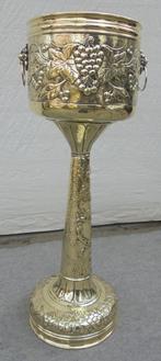 Hele grote koperen bloempot met zuil, Antiek en Kunst, Ophalen of Verzenden, Koper