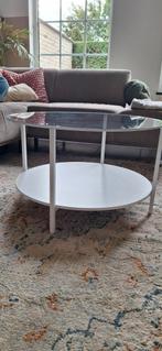 Witte Salontafel,  glazen tablet., Huis en Inrichting, Tafels | Salontafels, Ophalen, Zo goed als nieuw
