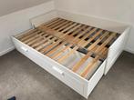 Bedbank Brimnes Ikea met 2 lades te koop, Ophalen, Gebruikt, Wit